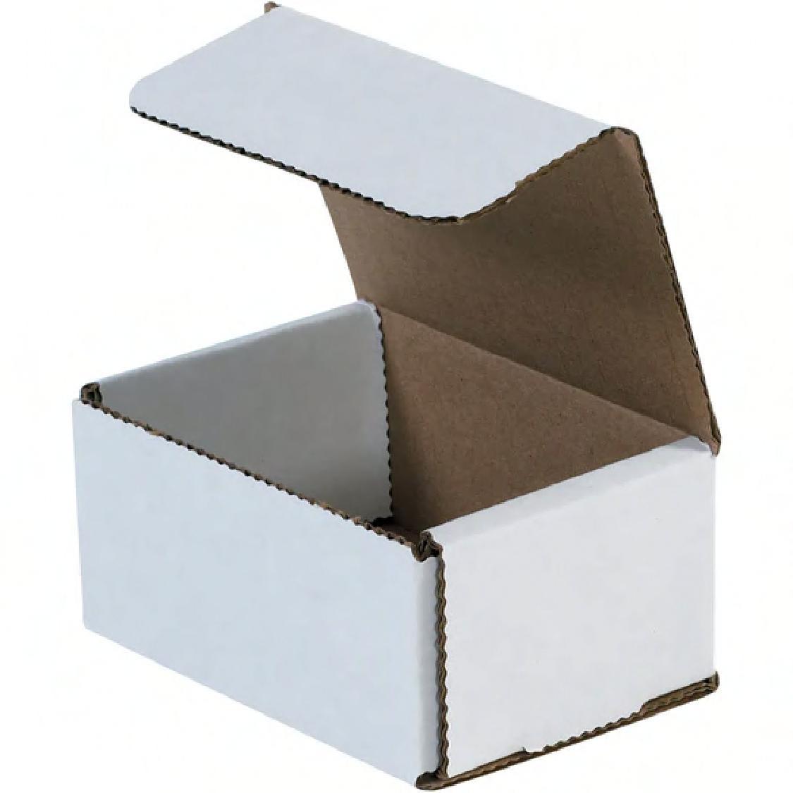 Mailer 4X3X2 IN White Corrugated Cardboard 50 Count/Bundle