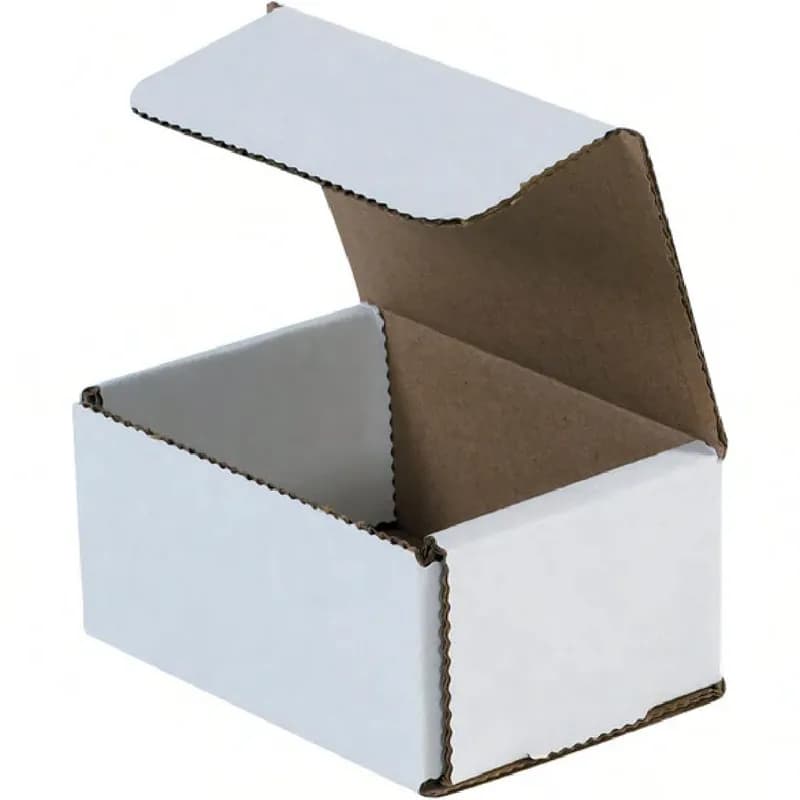 Mailer 4X3X2 IN White Corrugated Cardboard 50 Count/Bundle