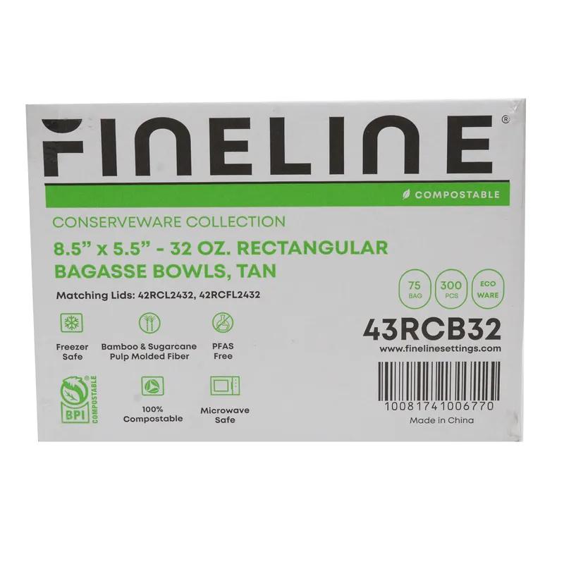 Bowl 32 OZ Pulp Fiber Rectangle 300/Case