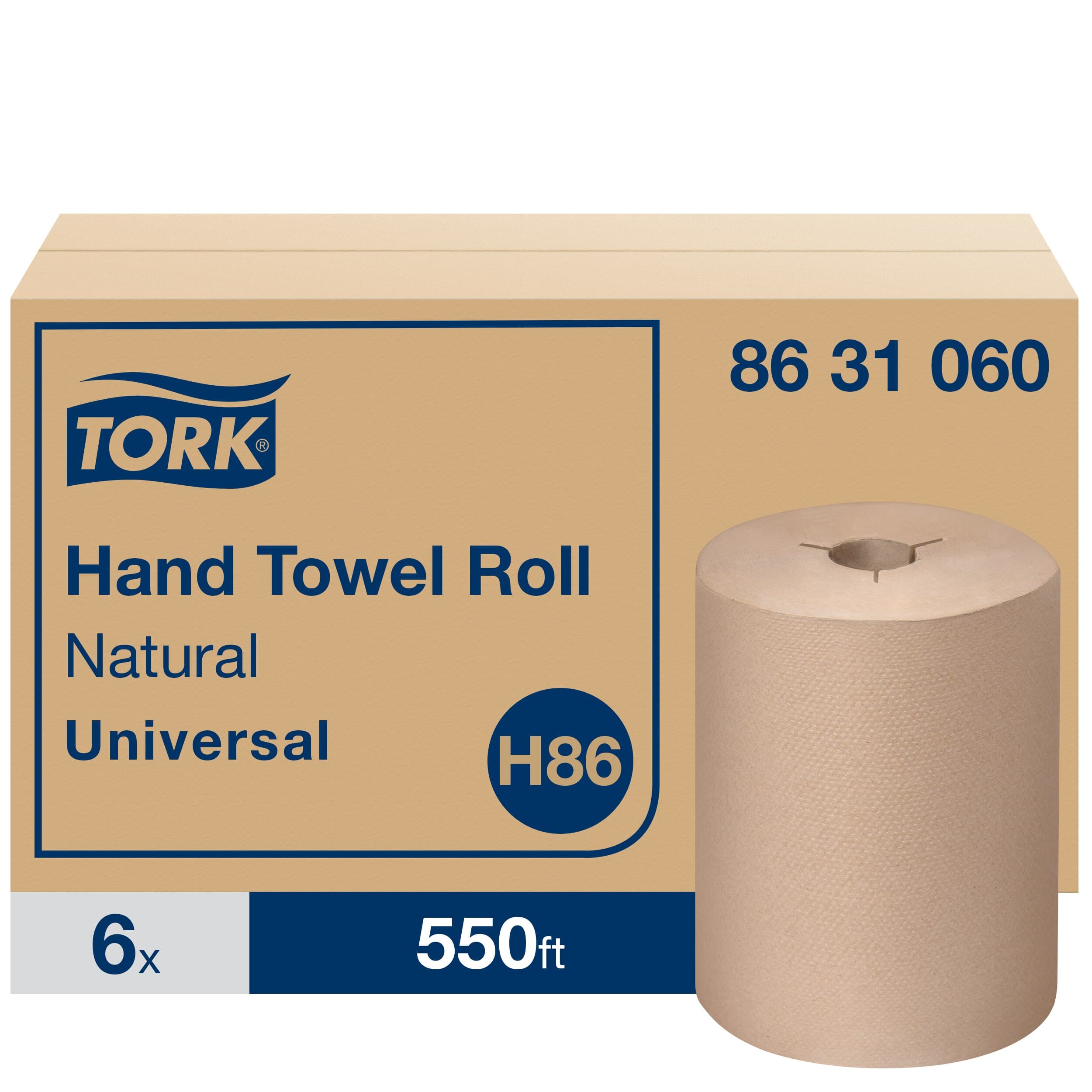 H86 Roll Paper Towel 8IN X550FT Natural Embossed Controlled Refill 1 Count/Pack 6 Packs/Case 6 Count/Case