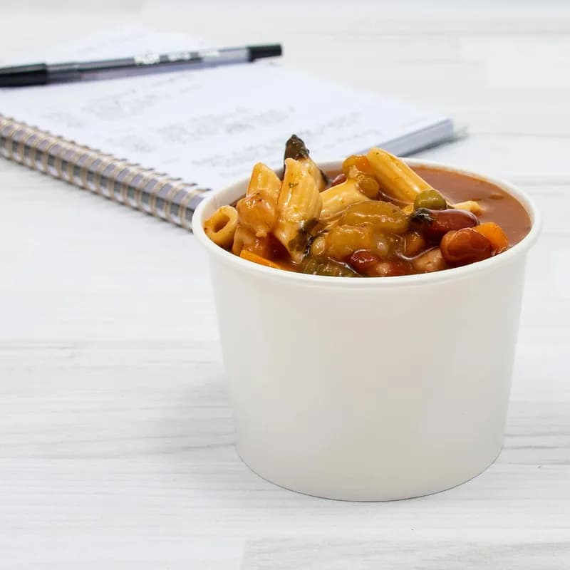 Solo® Food Container 10 OZ Double Sided Poly Paper (DSP) White 50 Count/Bag 20 Bags/Case 1000 Count/Case