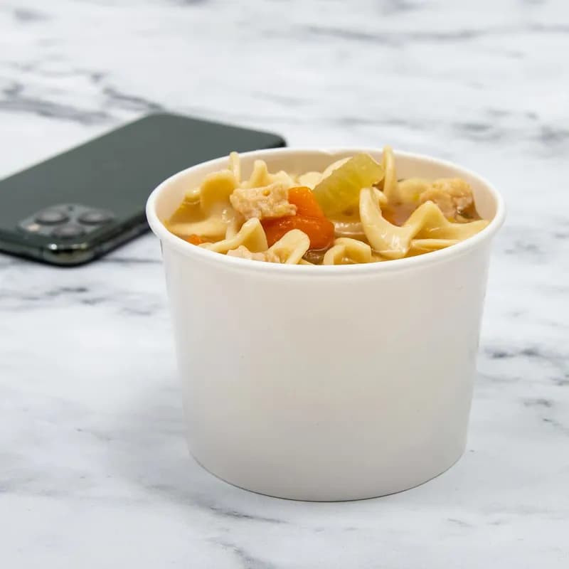 Solo® Food Container 10 OZ Double Sided Poly Paper (DSP) White 50 Count/Bag 20 Bags/Case 1000 Count/Case