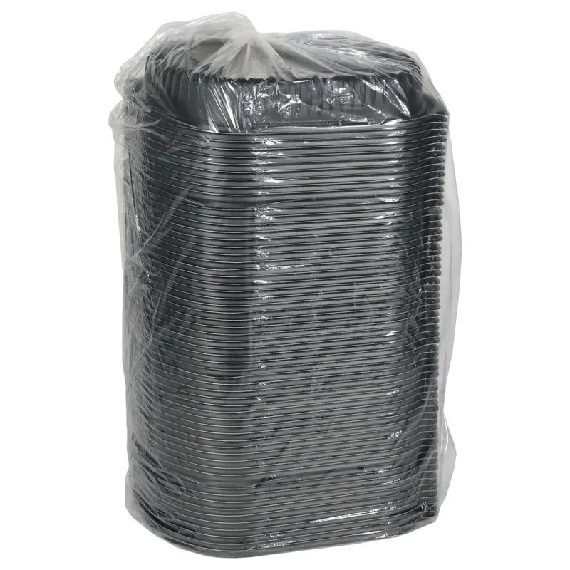 MealMaster® Take-Out Container Base Large (LG) 9.375X8X1.5 IN MFPP Black Rectangle 250/Case