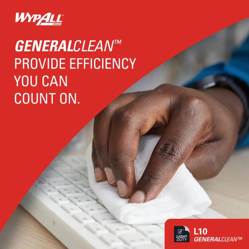 WypAll® L10 General Purpose Wipe 9X10.25 IN 1 White Pop-Up Box Utility 125 Count/Box 18 Box/Case 2250 Count/Case