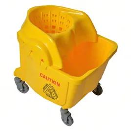 Mop Bucket & Wringer 35 L Yellow Institutional Trilingual 1/Each