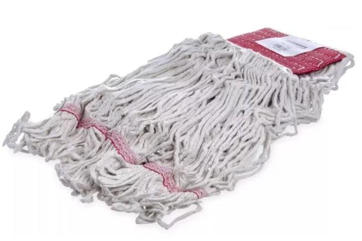 Flo-Pac® Mop Head Large (LG) White Red Looped Tailband 1/Each