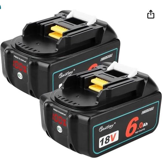 Battery Charger 18V 2-Pack Lithium-Ion Battery 6Ah 2/Pack