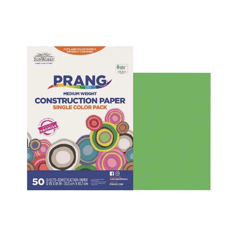 Construction Paper 12X18 IN Bright Green 50 Sheets/Pack 25 Packs/Case 1250 Sheets/Case