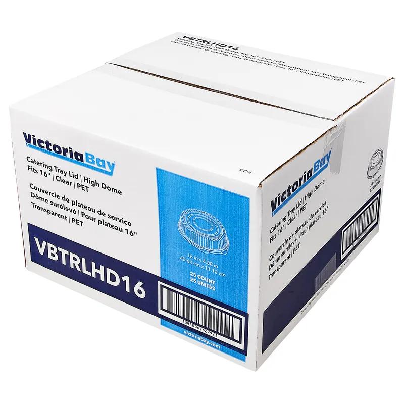 Victoria Bay Lid High Dome 16 IN PET Clear Round For Serving Tray 25/Case