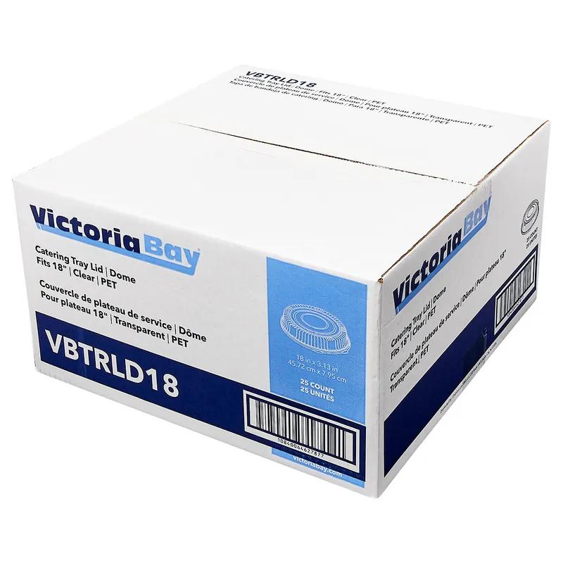 Victoria Bay Lid High Dome 18 IN PET Clear Round For Serving Tray 25/Case
