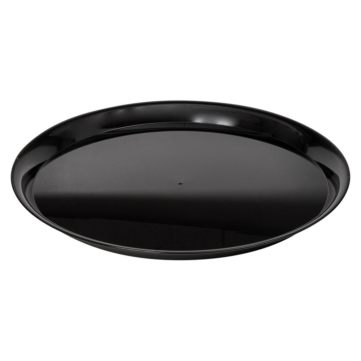 Victoria Bay Serving Tray Base 14 IN PS Black Round Higher Sidewall 25/Case