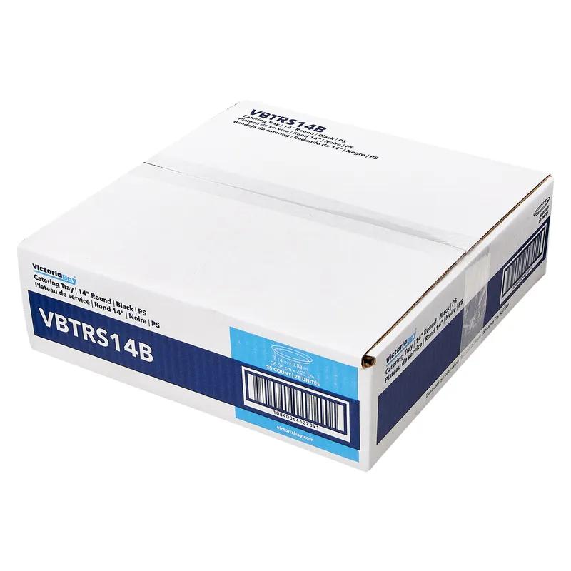 Victoria Bay Serving Tray Base 14 IN PS Black Round Higher Sidewall 25/Case