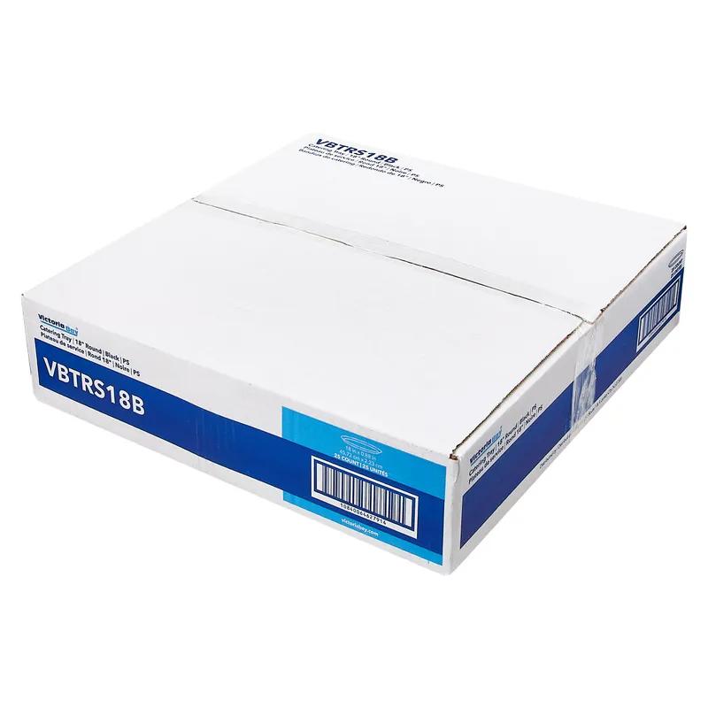 Victoria Bay Serving Tray Base 18 IN PS Black Round Higher Sidewall 25/Case