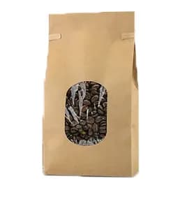 Bag 4.75X2.5X9.5 IN Kraft Paper With Tin Ties Closure Poly-Lined With Window 500/Case