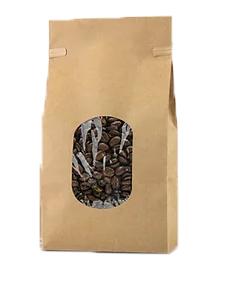 Bag 4.75X2.5X9.5 IN Kraft Paper With Tin Ties Closure Poly-Lined With Window 500/Case