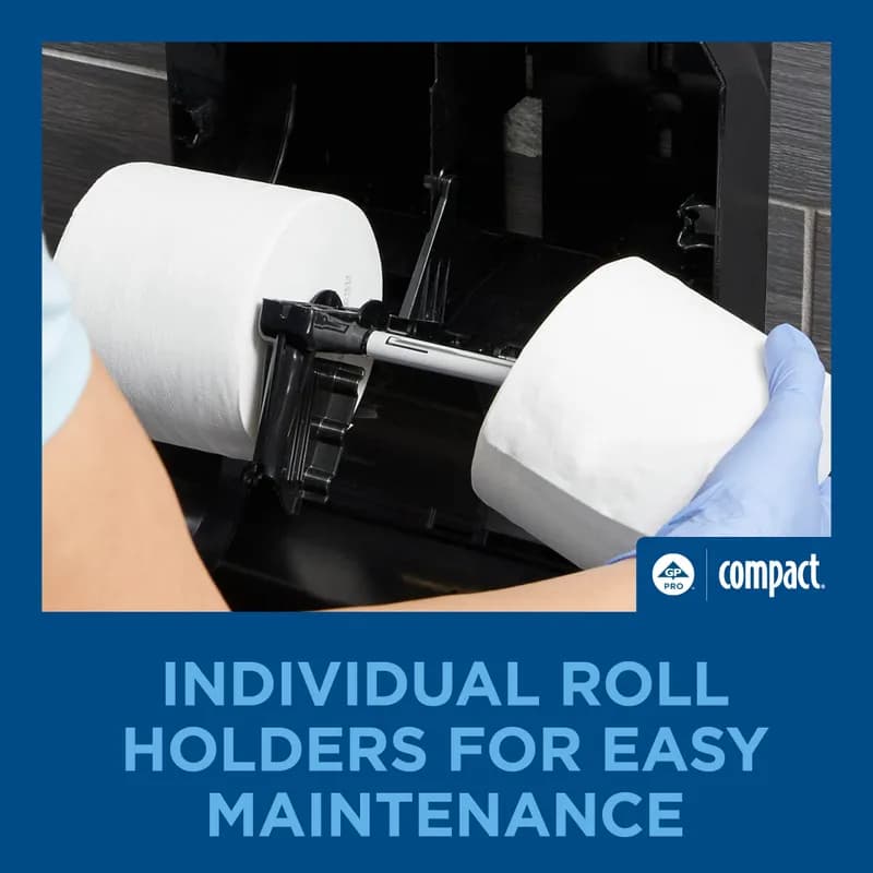Compact Quad® Toilet Paper Dispenser 6.90X11.75X13.25 IN Smoke Gray 4-Roll Coreless High Capacity 1/Each