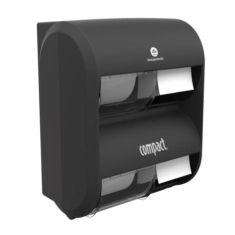 Compact Quad® Toilet Paper Dispenser 6.90X11.75X13.25 IN Smoke Gray 4-Roll Coreless High Capacity 1/Each