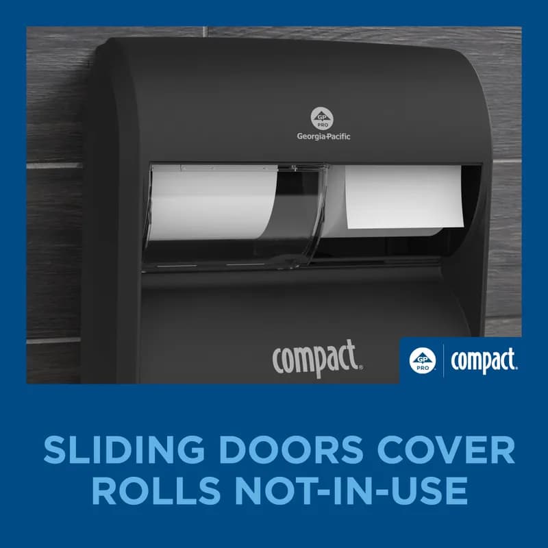 Compact Quad® Toilet Paper Dispenser 6.90X11.75X13.25 IN Smoke Gray 4-Roll Coreless High Capacity 1/Each