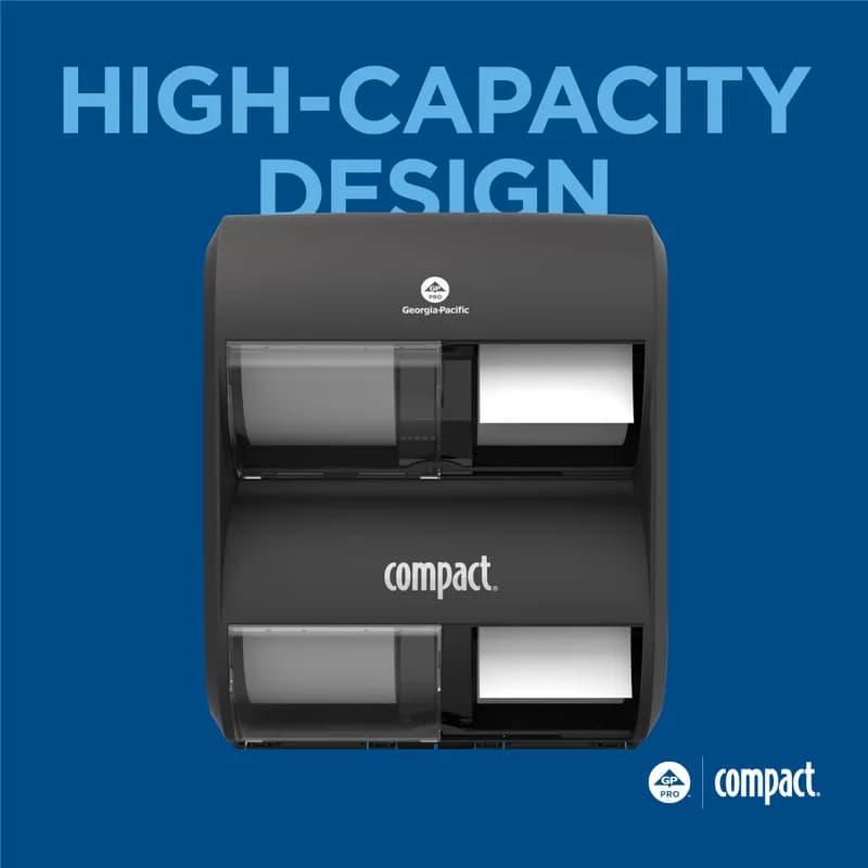 Compact Quad® Toilet Paper Dispenser 6.90X11.75X13.25 IN Smoke Gray 4-Roll Coreless High Capacity 1/Each