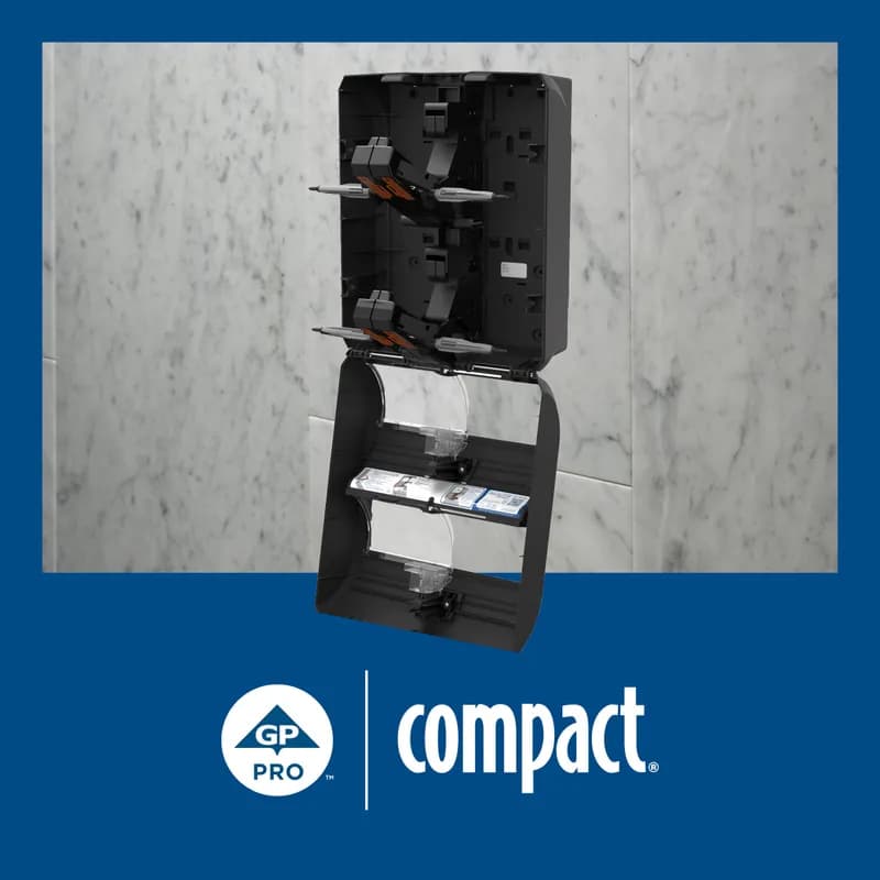 Compact Quad® Toilet Paper Dispenser 6.90X11.75X13.25 IN Smoke Gray 4-Roll Coreless High Capacity 1/Each