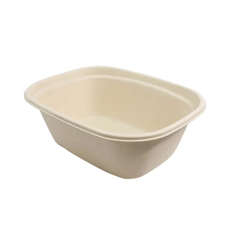 Take-Out Container Base Large (LG) 44 OZ 8.7X6.7X3.1 IN Pulp Fiber Kraft Rectangle 400/Case