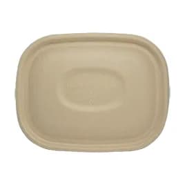 Lid Flat 8.9X6.9X0.4 IN Pulp Fiber Kraft Rectangle For 20-48 OZ Take-Out Box Unhinged 400/Case