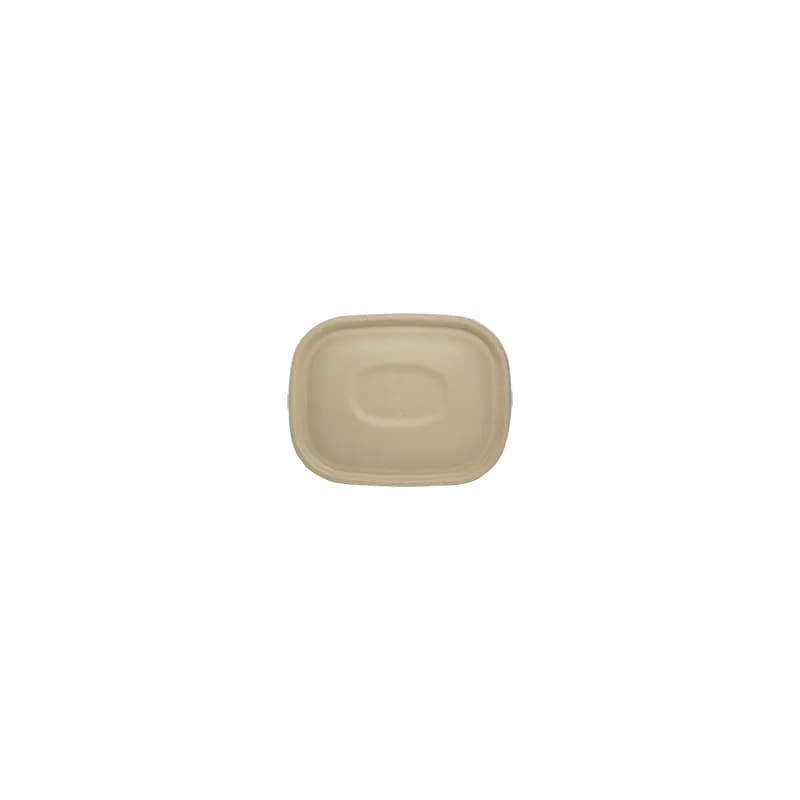 Lid Flat 8.9X6.9X0.4 IN Pulp Fiber Kraft Rectangle For 20-48 OZ Take-Out Box Unhinged 400/Case