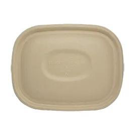 Lid Flat 8.9X6.9X0.4 IN Pulp Fiber Kraft Rectangle For 20-48 OZ Take-Out Box Unhinged 400/Case