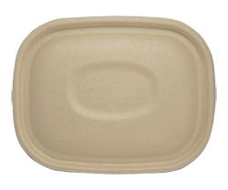Lid Flat 8.9X6.9X0.4 IN Pulp Fiber Kraft Rectangle For 20-48 OZ Take-Out Box Unhinged 400/Case