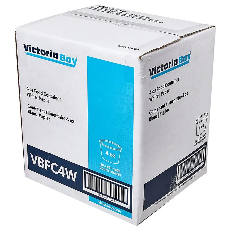Victoria Bay Food Container Base 4 OZ Paperboard White 50 Count/Pack 20 Packs/Case 1000 Count/Case