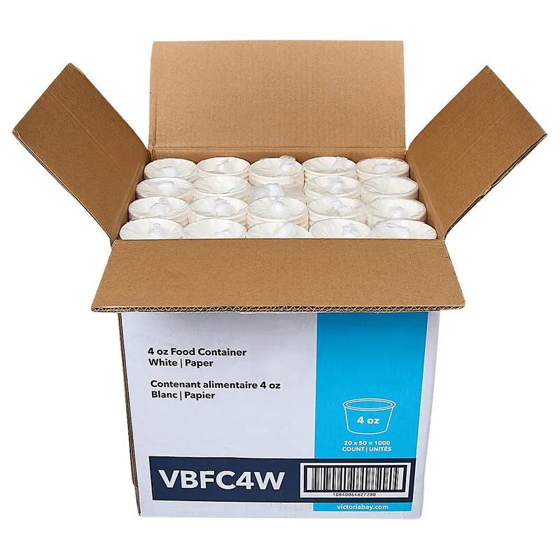 Victoria Bay Food Container Base 4 OZ Paperboard White 50 Count/Pack 20 Packs/Case 1000 Count/Case