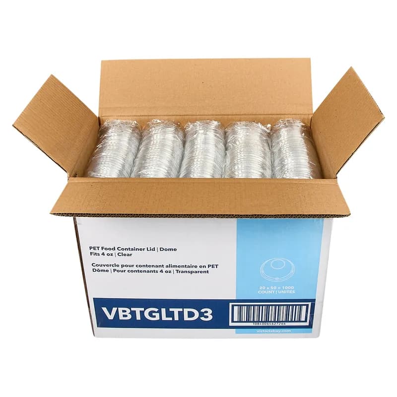 Victoria Bay Lid Dome PET Clear For 4 OZ Food Container 50 Count/Pack 20 Packs/Case 1000 Count/Case