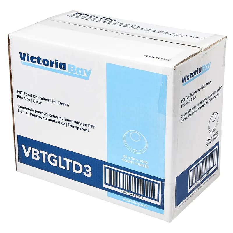 Victoria Bay Lid Dome PET Clear For 4 OZ Food Container 50 Count/Pack 20 Packs/Case 1000 Count/Case