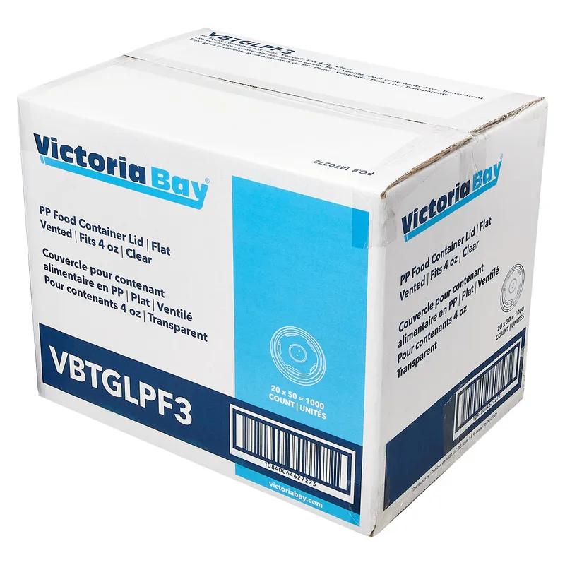 Victoria Bay Lid Flat PP Clear For 4 OZ Food Container Vented 48 Count/Pack 19 Packs/Case 1000 Count/Case