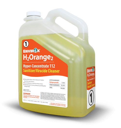 H2Orange2 Hyper-Concentrate 112 Fresh Orange Cleaner & Sanitizer 1 GAL Neutral Virucide 2/Case