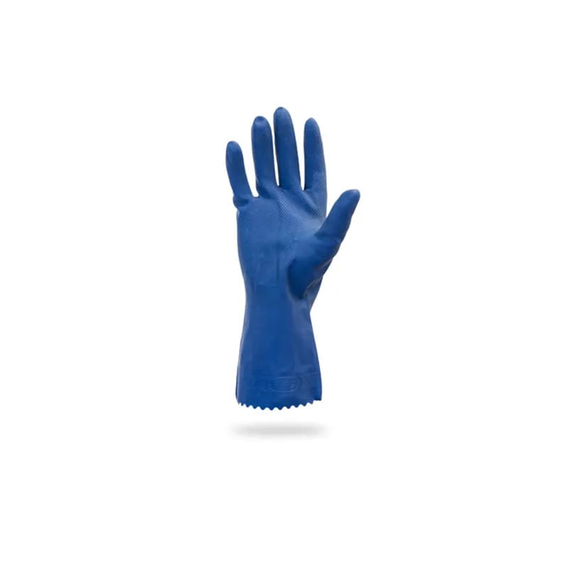 Safety Zone® Canner Gloves Small (SM) 12 IN Blue 18MIL Latex Chem Resist Pinked Cuffs Diamond Grip 12 Ct/Box 10 Box/Cs