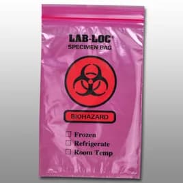 Specimen Transfer Bag 6X9 IN Red Tint LDPE 2MIL With Seal Top Closure 3 Wall 1000/Case