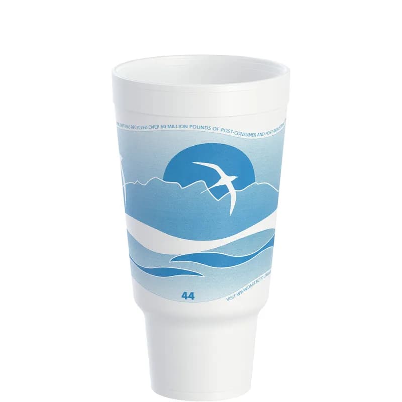 Dart® J Cup® Cup Insulated 44 OZ EPS Blue White Horizon® 15 Count/Pack 20 Packs/Case 300 Count/Case