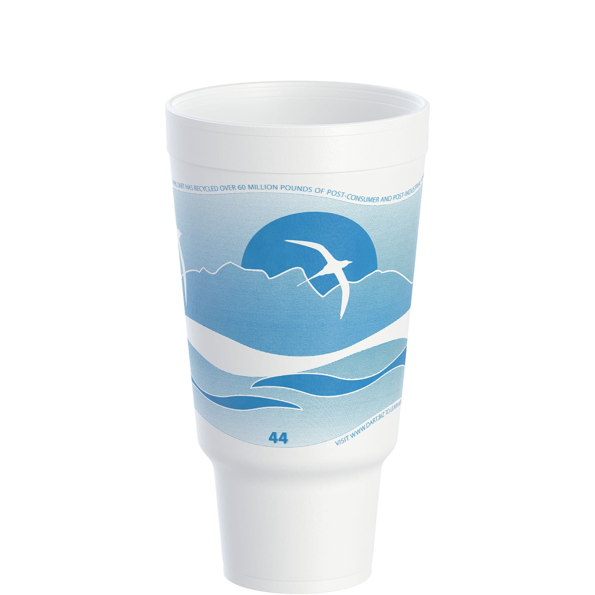 Dart® J Cup® Cup Insulated 44 OZ EPS Blue White Horizon® 15 Count/Pack 20 Packs/Case 300 Count/Case