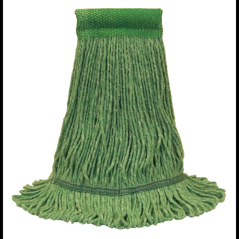 O-Cedar® Mop Head Medium (MED) Green Cotton Synthetic Blend 4PLY Loop End 5IN Headband Tailband 12/Case