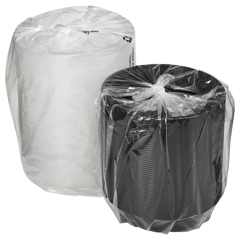 Victoria Bay Take-Out Container Base & Lid Combo 16 OZ Plastic Black Clear Round Microwave Safe 150/Case