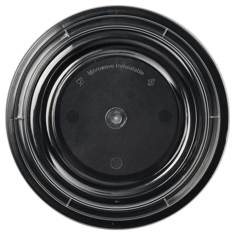 Victoria Bay Take-Out Container Base & Lid Combo 16 OZ Plastic Black Clear Round Microwave Safe 150/Case