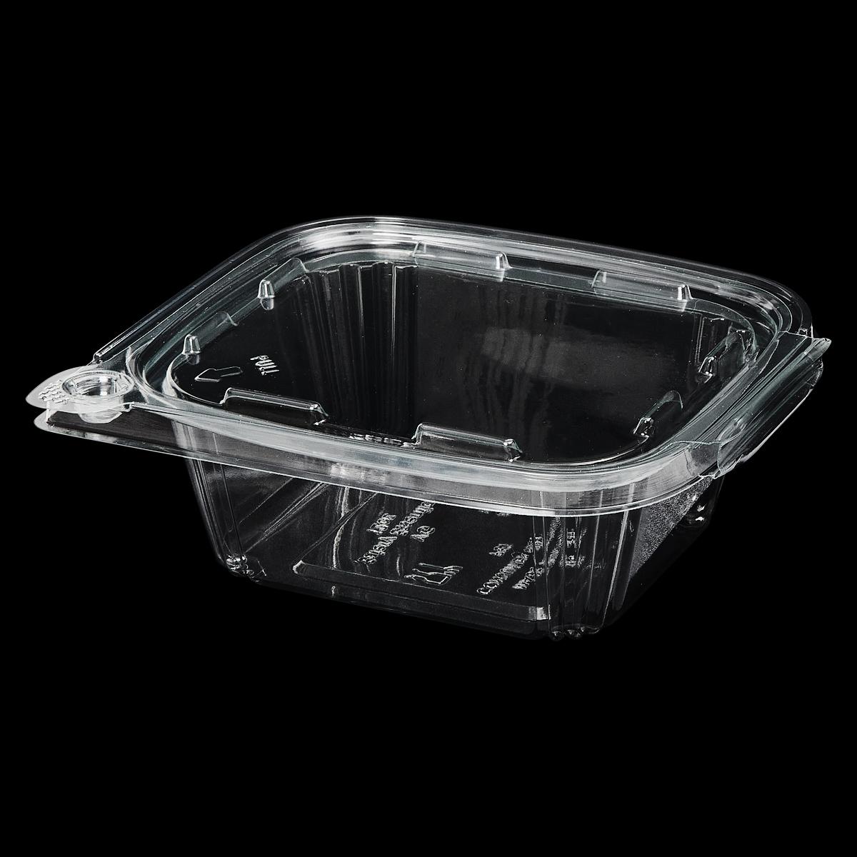 Victoria Bay Deli Container Hinged 12 OZ RPET Clear Tamper-Evident 60 Count/Pack 4 Packs/Case 240 Count/Case