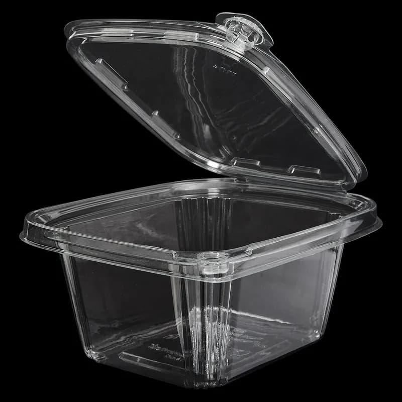 Victoria Bay Deli Container Hinged 16 OZ RPET Clear Tamper-Evident 60 Count/Pack 6 Packs/Case 240 Count/Case