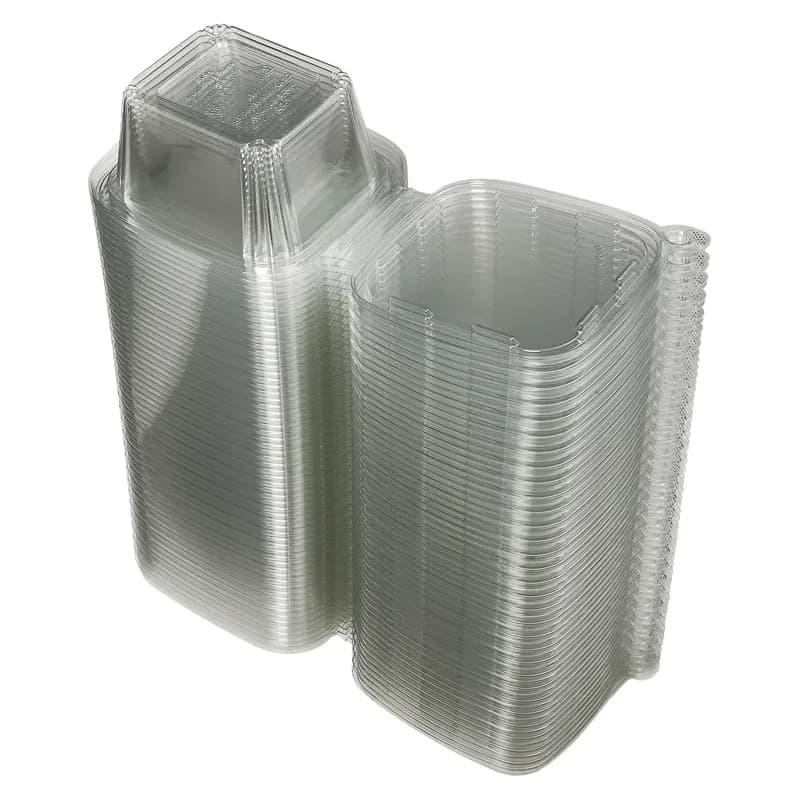 Victoria Bay Deli Container Hinged 16 OZ RPET Clear Tamper-Evident 60 Count/Pack 6 Packs/Case 240 Count/Case