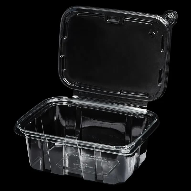 Victoria Bay Deli Container Hinged 32 OZ RPET Clear Tamper-Evident 100 Count/Pack 2 Packs/Case 200 Count/Case