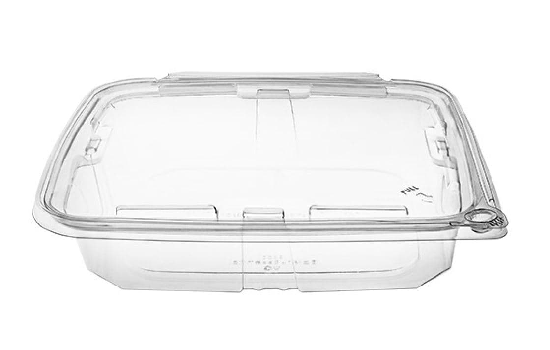 Victoria Bay Deli Container Hinged 35 OZ RPET Clear Tamper-Evident 90 Count/Pack 2 Packs/Case 180 Count/Case