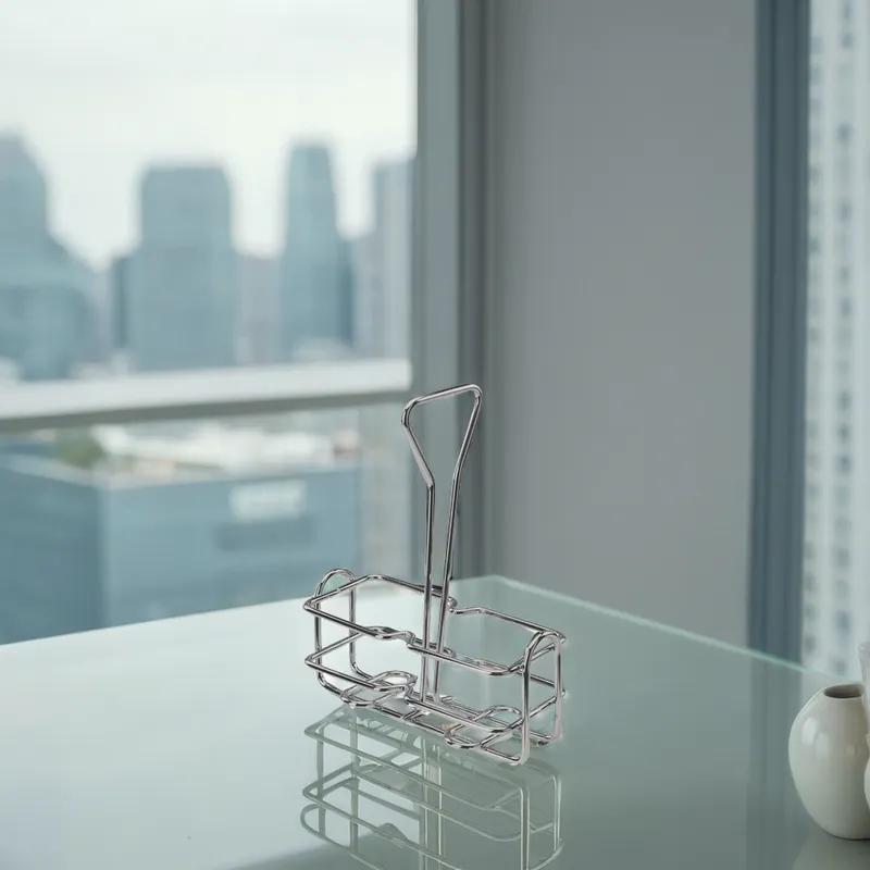 Cruet Rack 5.875X2.75X7.625 IN Metal Wire Chrome 1/Each