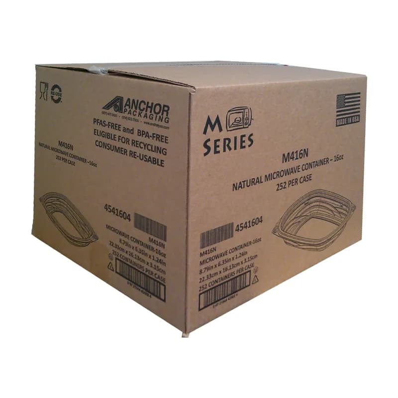 MicroRaves® Take-Out Container Base 16 OZ Plastic Natural 252/Case