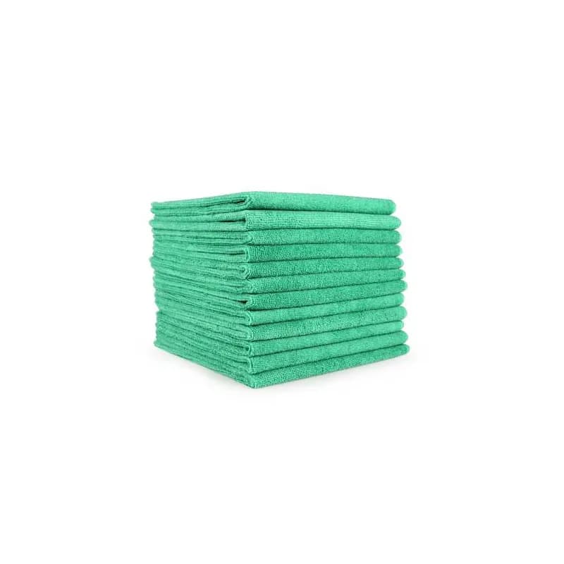 Cleaning Cloth 16X16 IN 49GM Microfiber Green Square 180/Case